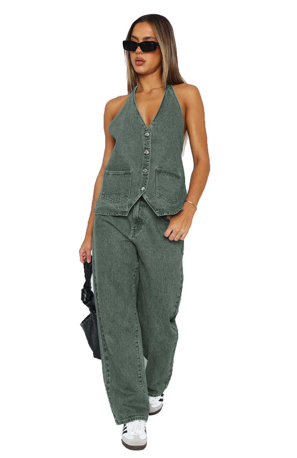 Damen Elegantes und lässiges Zweiteiler-Anzug-Set EB