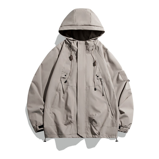 Damen lässige Outdoor-Jacke mit verstellbarem Kapuzensystem und funktionalen Taschen EB