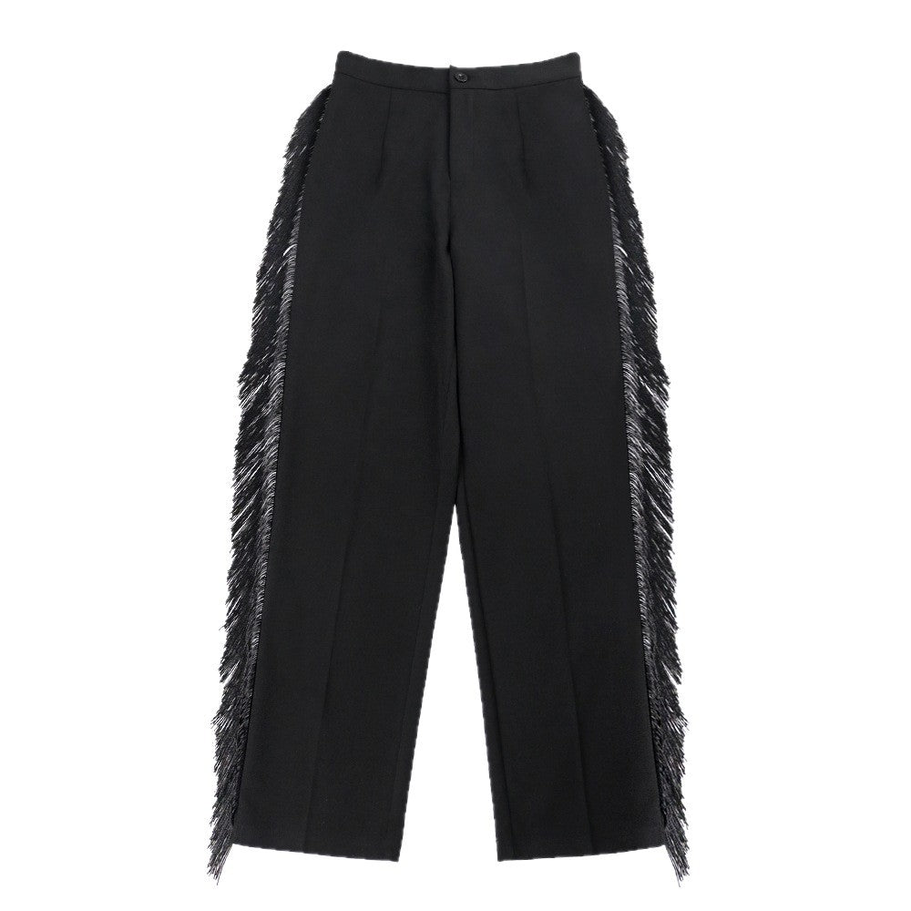 Damen Elegante Hose mit fransierendem Saum und körpernahem Schnitt EB