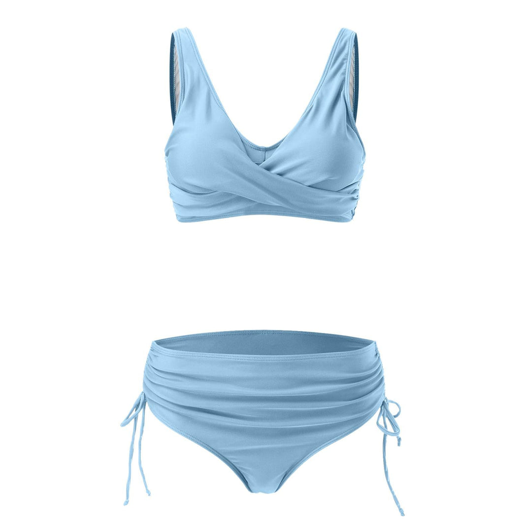 Damen Hochwertiges Wickel-Bikini-Set mit regulierbarem Höschen EB