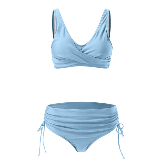 Damen Hochwertiges Wickel-Bikini-Set mit regulierbarem Höschen EB