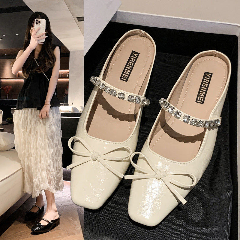 Damen elegante Schleifen-Pumps mit Kristall-Verzierung EB