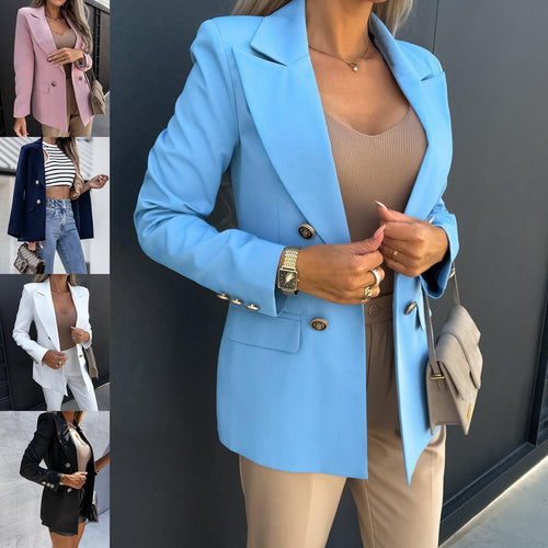 Damen Eleganter taillierter Blazer mit doppelter Knopfleiste und vielseitigem Schnitt EB