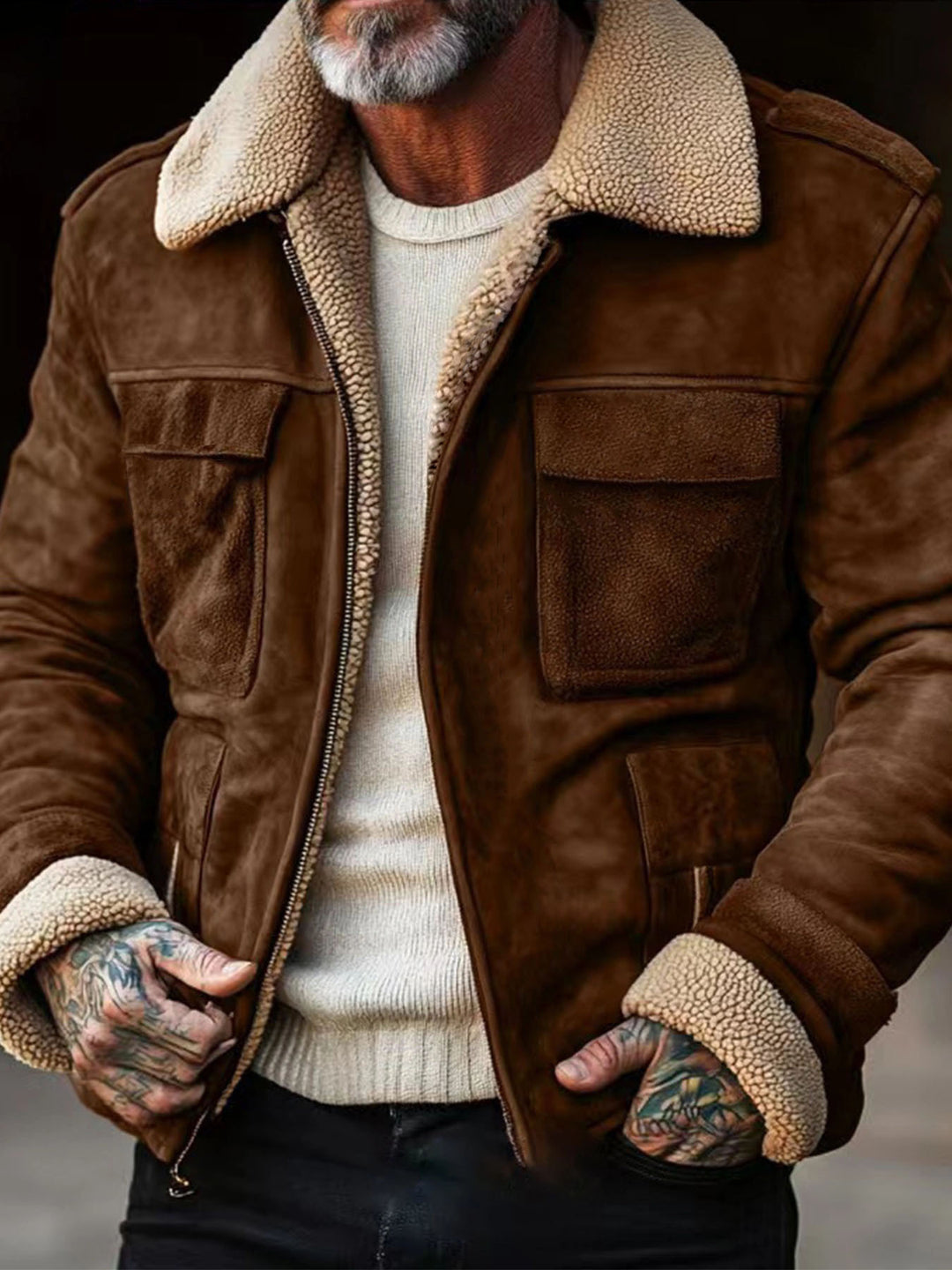 Herren jacke mit weichem Sherpa-Futter EB