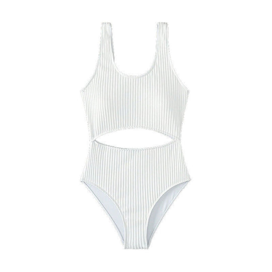 Damen Hochgeschnittener Cut-Out Einteiler Badeanzug EB
