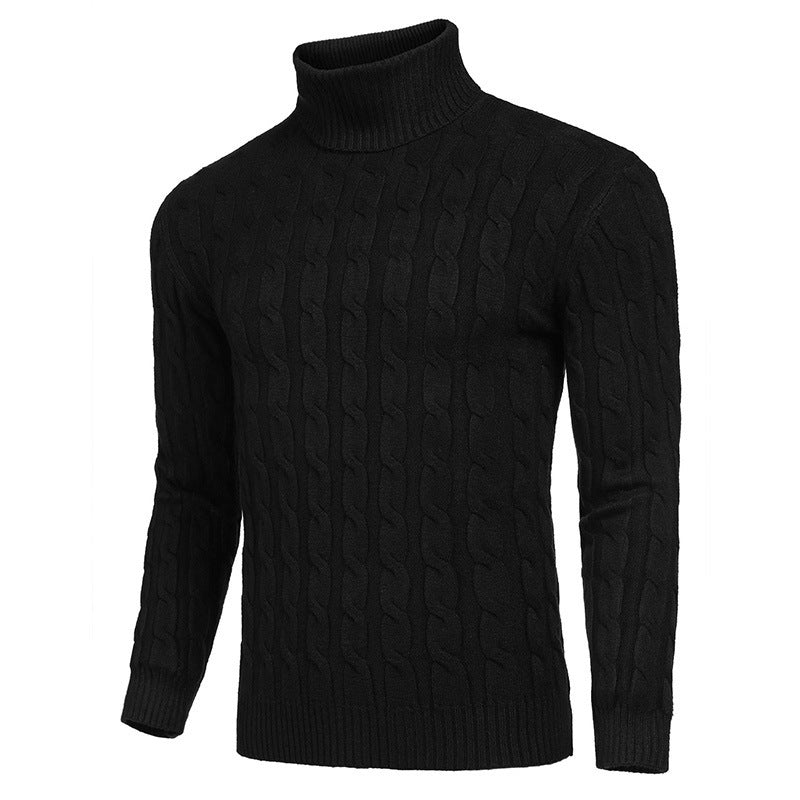 Herren modischer Rollkragenpullover mit Zopfmuster EB