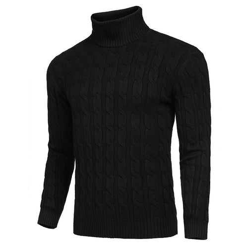 Herren modischer Rollkragenpullover mit Zopfmuster EB