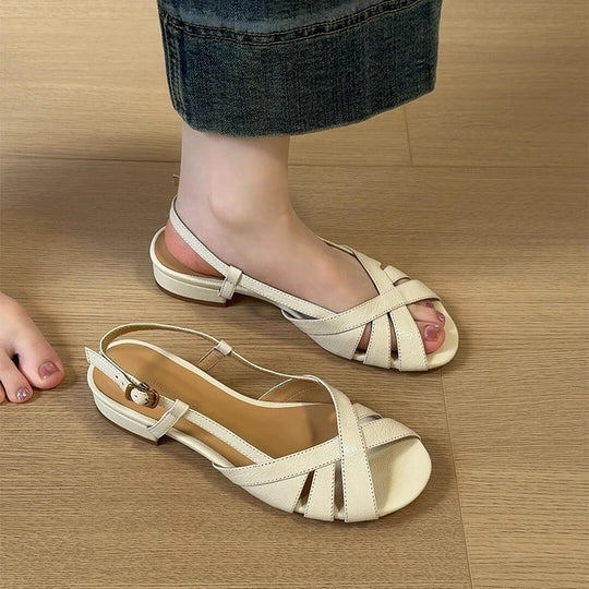 Damen Sandalen mit elegantem Kreuzriemen und komfortablem Fußbett EB