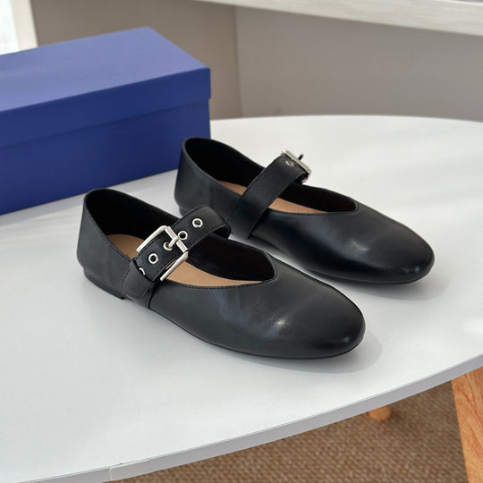 Damen elegante Ballerinas mit modischem Schnallen-Detail EB