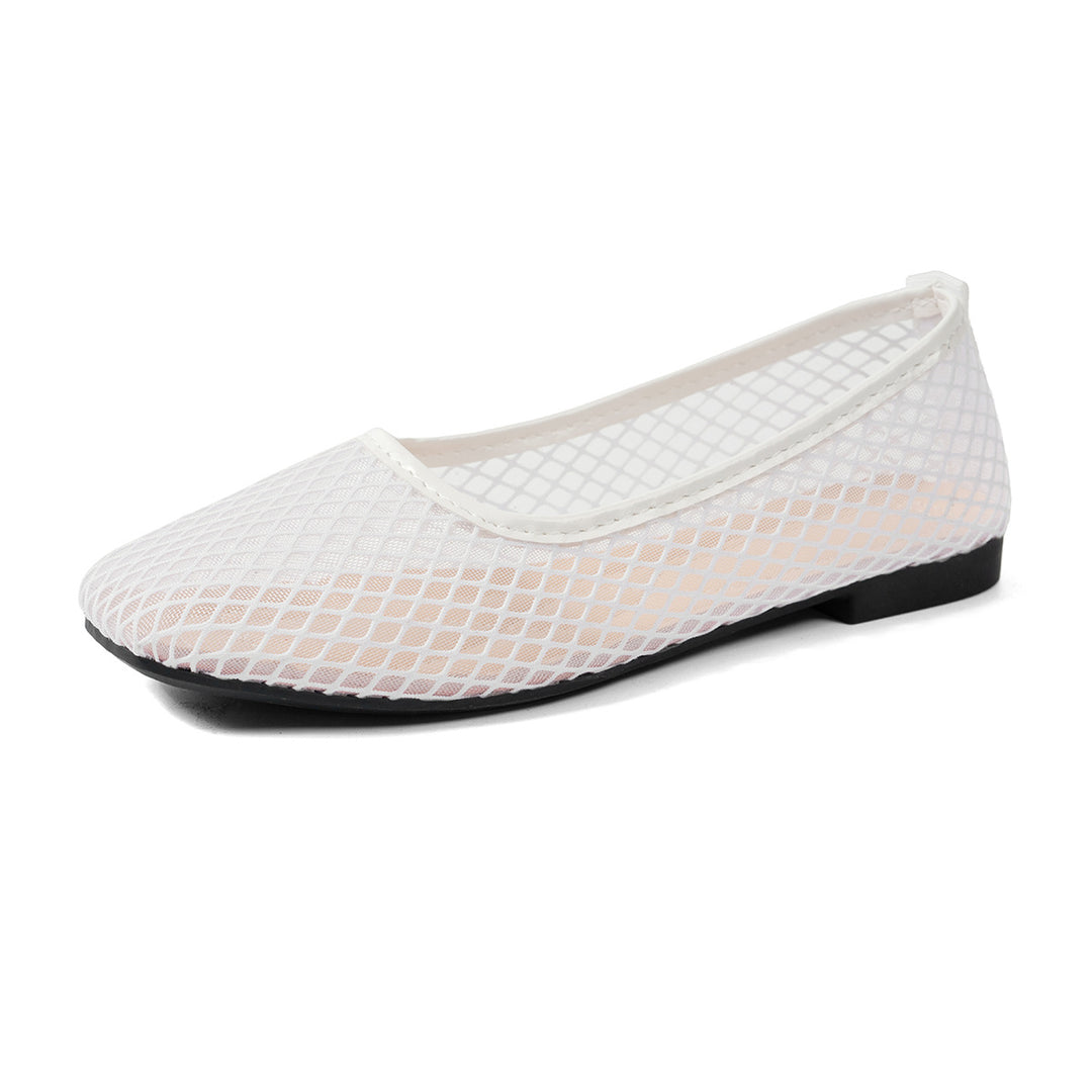 Damen atmungsaktive Slip-On Ballerinas mit flexiblem Netzdesign EB
