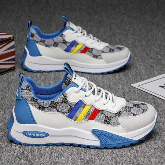 Damen luxuriöse Retro-Chunky-Sneaker aus Jacquardstoff mit verstärkter Zehenkappe und stoßdämpfender Leichtsohle EB