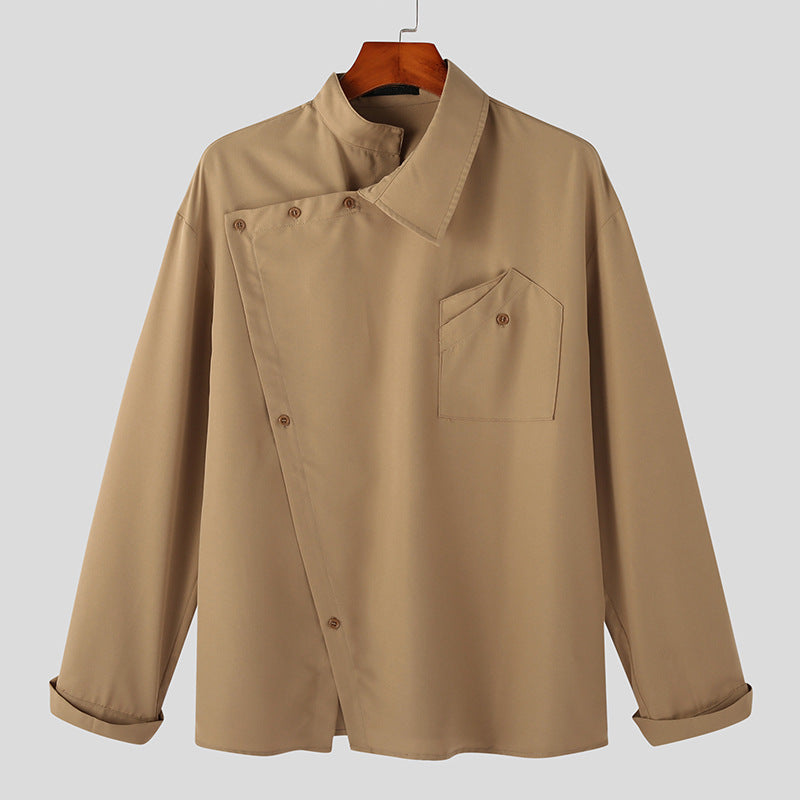 Herren Kochjacke mit modernem Stehkragen und praktischer Brusttasche EB