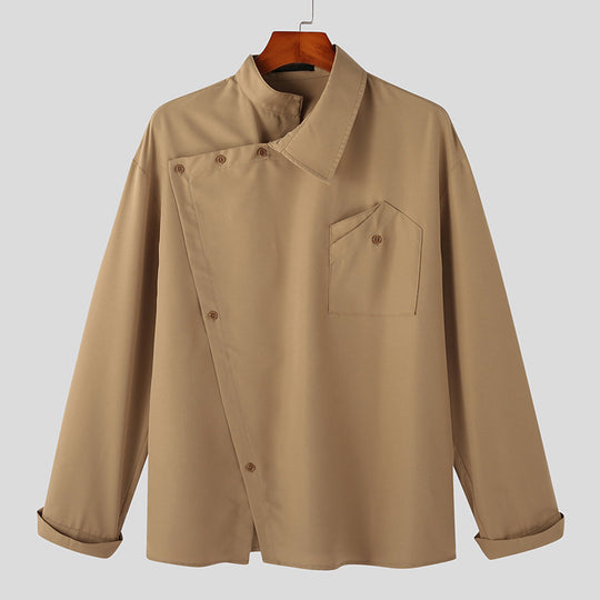 Herren Kochjacke mit modernem Stehkragen und praktischer Brusttasche EB