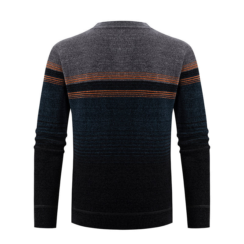 Herren modischer Pullover mit einzigartigem Strukturdesign und mehrfarbigem Muster EB