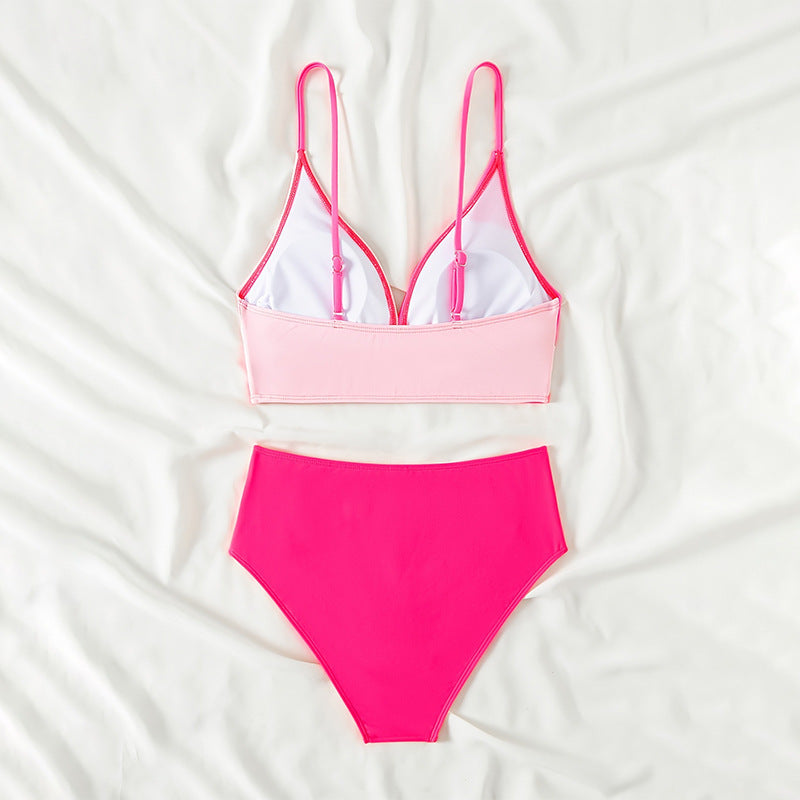 Damen Hochgeschnittener Bikini mit Wickeloberteil EB