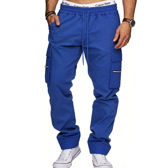 Herren Cargojogginghose mit elastischem Bund, Kordelzug und Reißverschlusstaschen EB