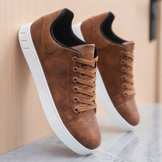 Damen Sportliche Sneaker aus hochwertigem Leder mit rutschfester Sohle EB