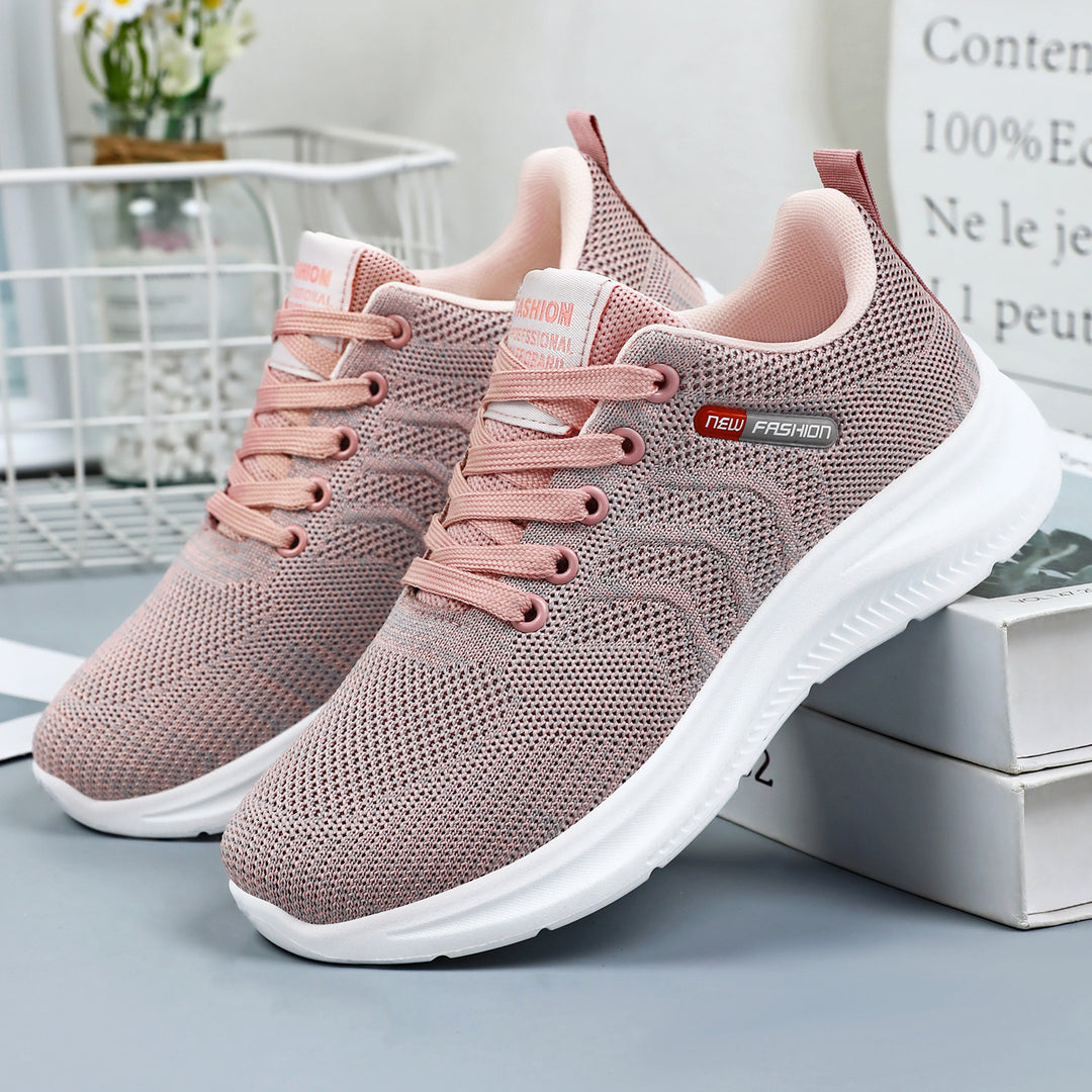 Damen Sportliche Freizeit-Sneaker mit atmungsaktiver Mesh-Oberfläche und dämpfender Sohle EB
