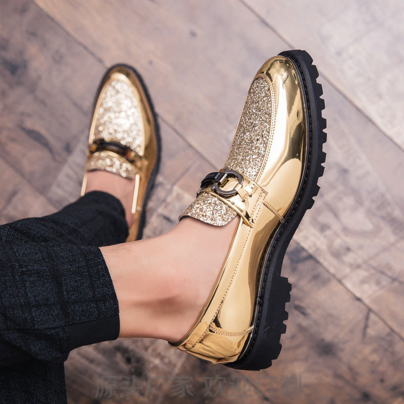 Damen Elegante Mokassins mit glitzerndem Obermaterial und modischem Design EB