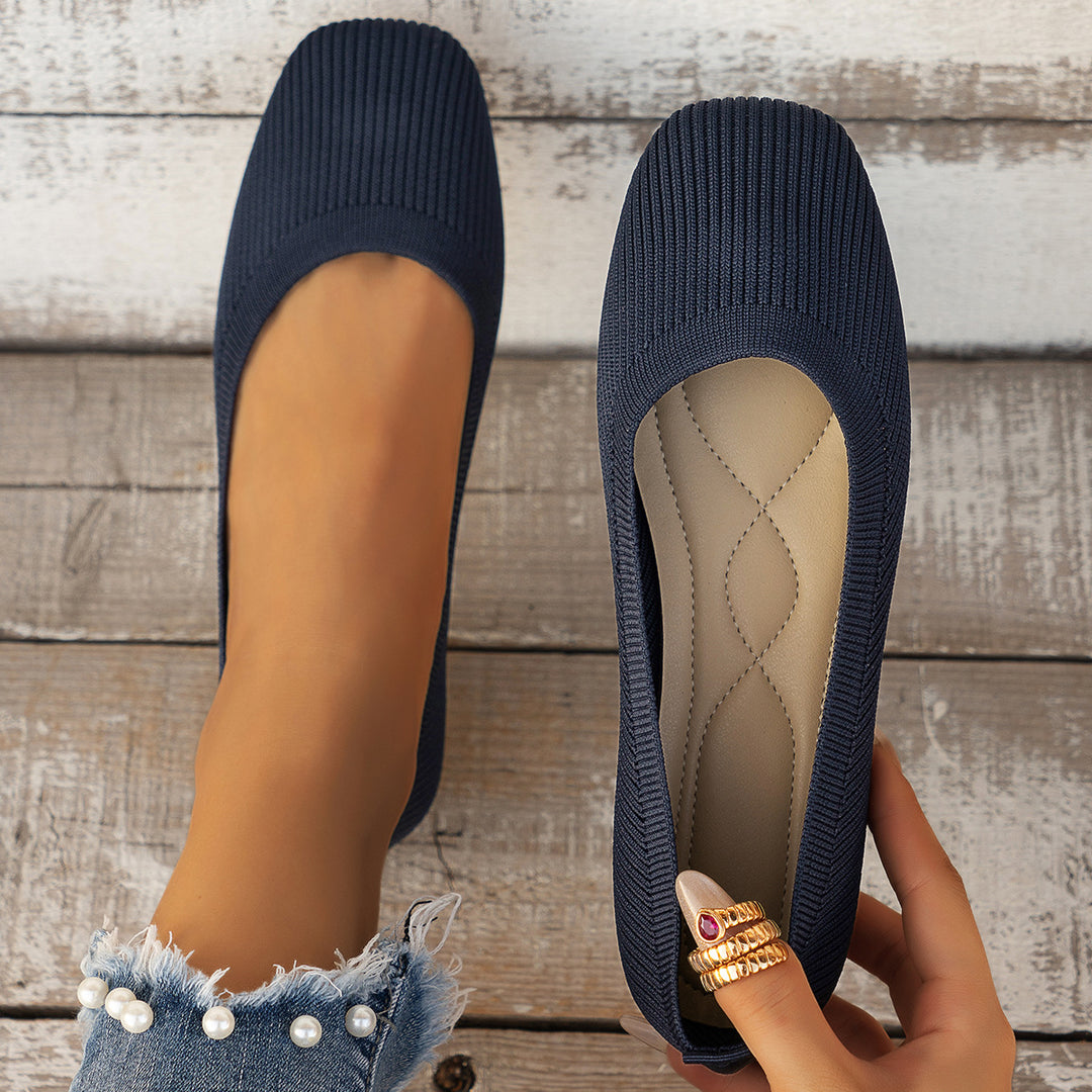 Damen Stylish und bequeme Ballerinas mit elastischem Obermaterial EB