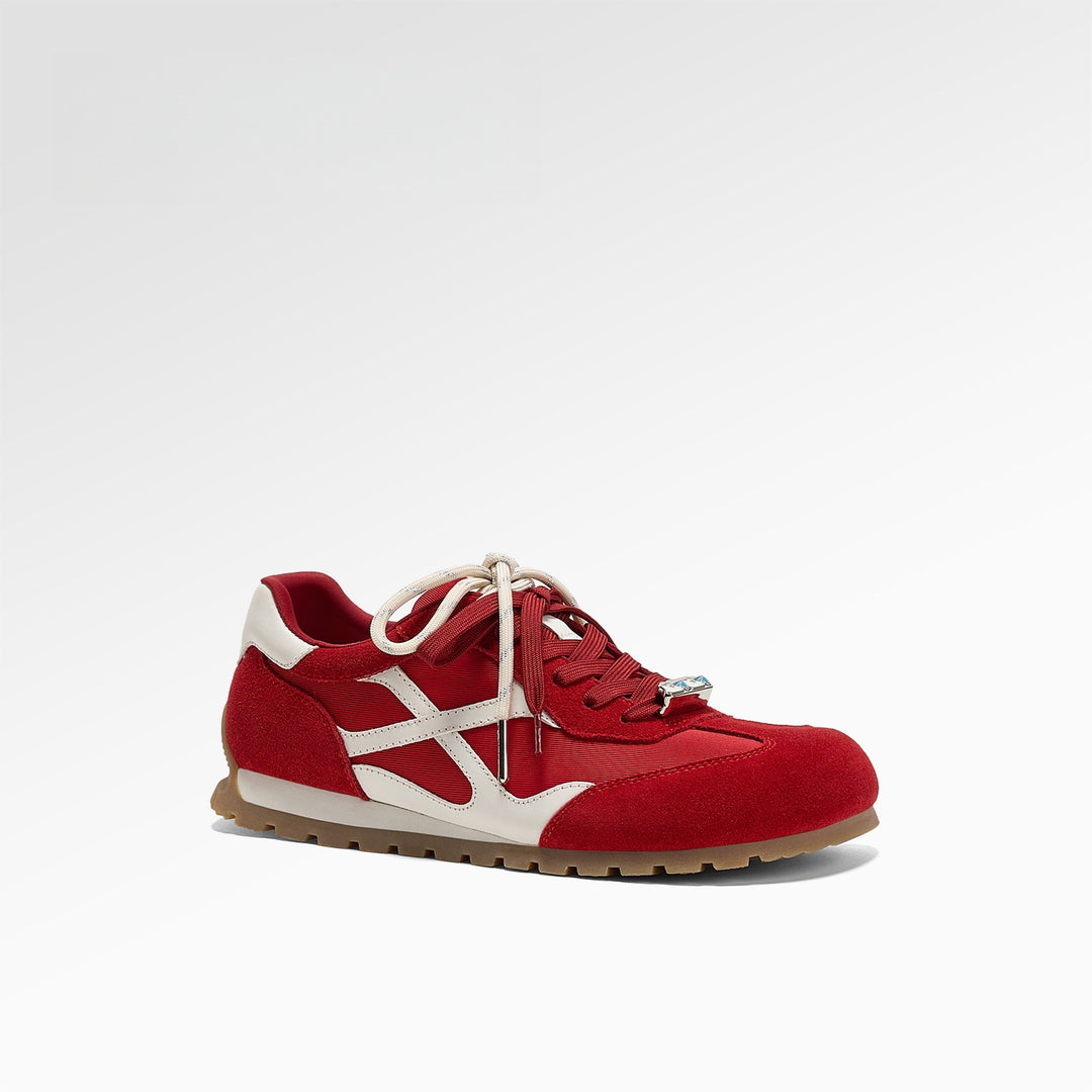 Damen Sportliche Sneakers mit hochwertigem Wildleder und atmungsaktivem Mesh EB