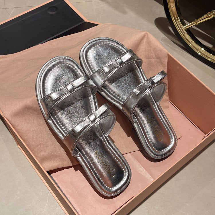 Damen glamouröse Riemchensandalen mit zierlicher Schleifenverzierung EB