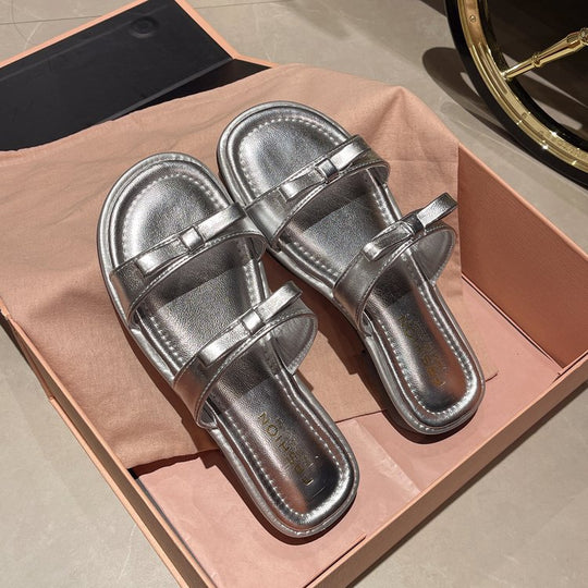 Damen glamouröse Riemchensandalen mit zierlicher Schleifenverzierung EB
