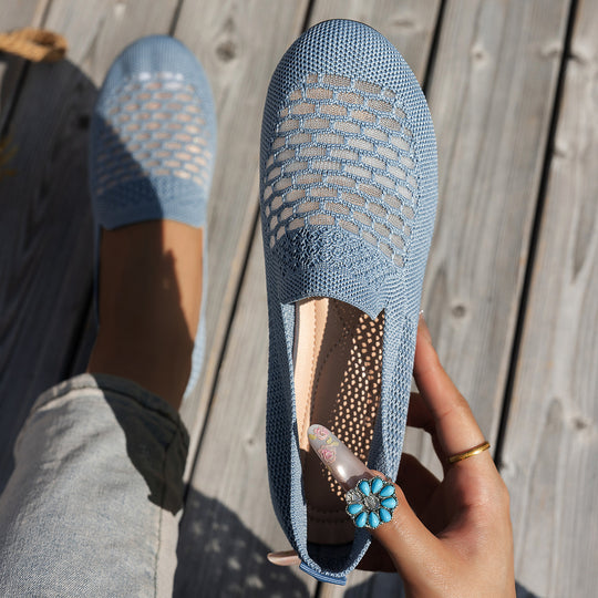 Damen komfortable Slipper mit innovativem Strickdesign EB