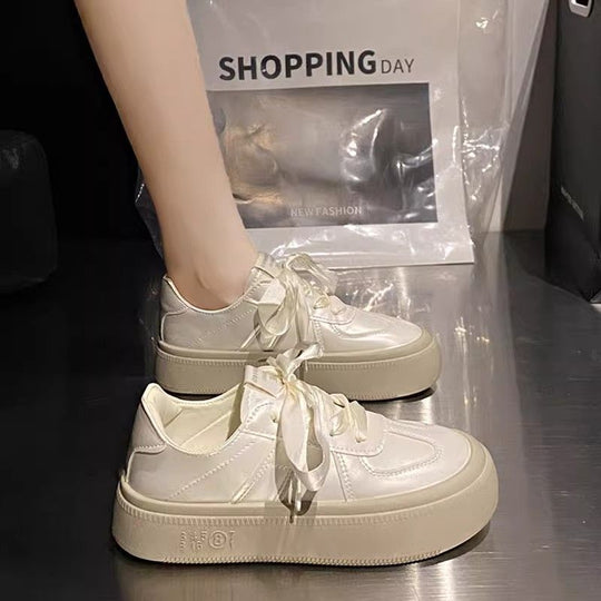 Damen modische Sneakers mit weichem Obermaterial und elastischen Schnürsenkeln EB