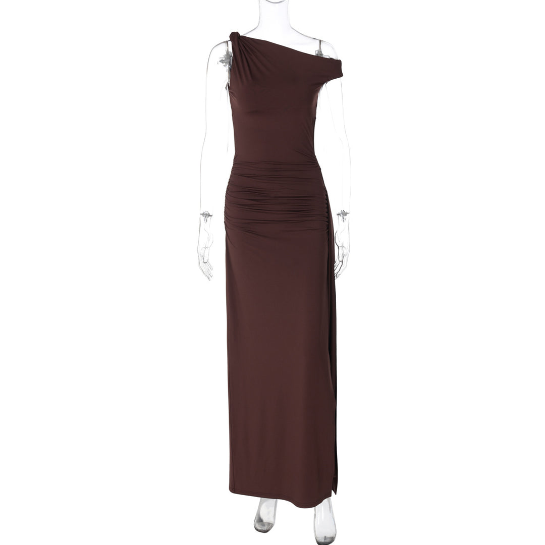 Damen Elegantes Wickelkleid mit gerafftem Einsatz EB