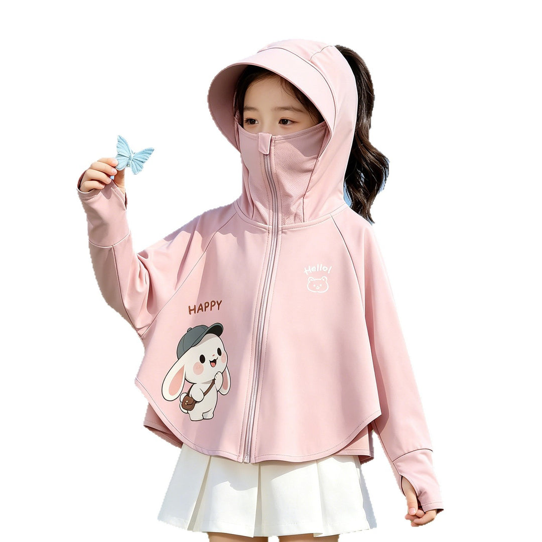 Damen UV-Schutzjacke mit Kapuze und leichtem Baumwollmaterial EB
