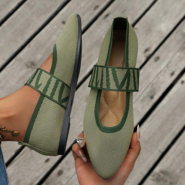 Damen Ballerinas mit elastischem Riemen und atmungsaktiver Oberflächenstruktur EB