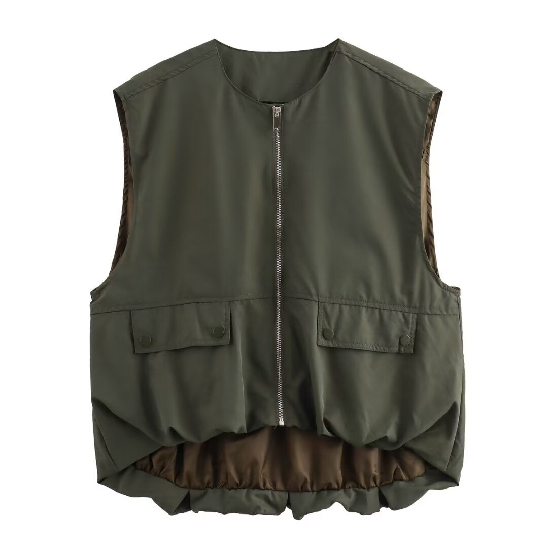 Damen Utility-Weste mit praktischen Taschen und raffiniertem Schnitt EB