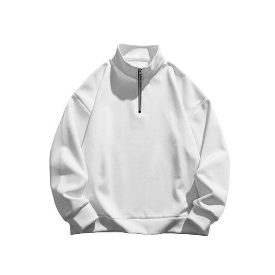 Unisex oversized Sweatshirt mit halbem Reißverschluss und Stehkragen aus weichem Baumwollmix EB