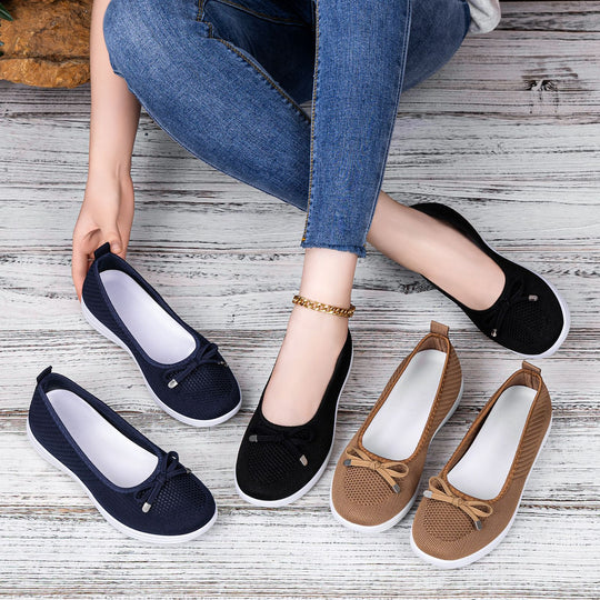 Damen Bequeme Ballerinas mit flexibler Sohle und atmungsaktivem Obermaterial EB