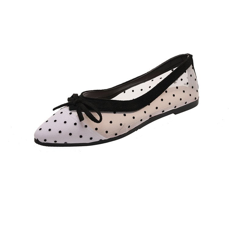 Damen Ballerinas mit transparentem Punktedesign EB