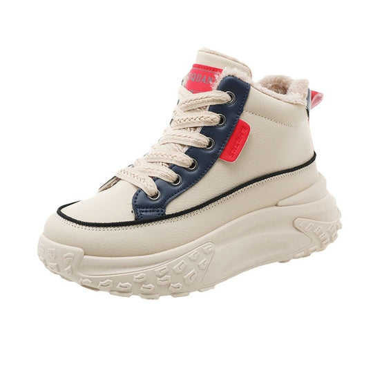 Damen High-Top Sneakers mit kuscheligem Innenfutter und rutschfester Profilsohle EB
