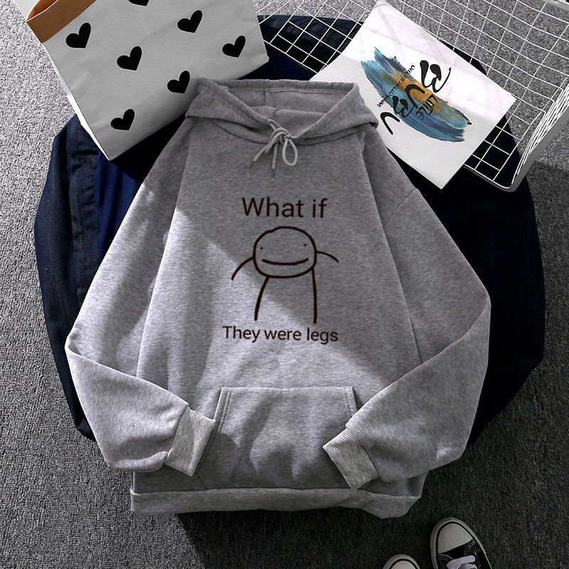 Damen nan Kapuzenpullover mit minimalistischer Grafik, lockerer Oversize-Passform und Kängurutasche EB