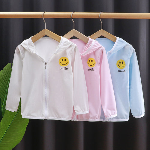 Unisex nan Kinder leichte Kapuzenjacke mit atmungsaktivem Meshstoff und durchgehendem Reißverschluss  EB