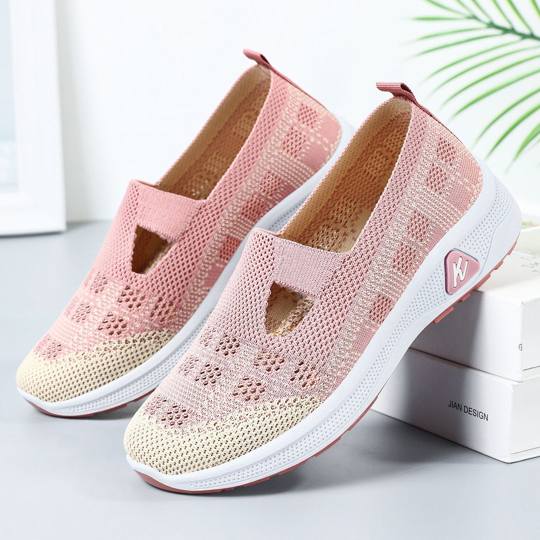 Damen Cushioned Slip-On Sneakers mit atmungsaktivem Obermaterial EB