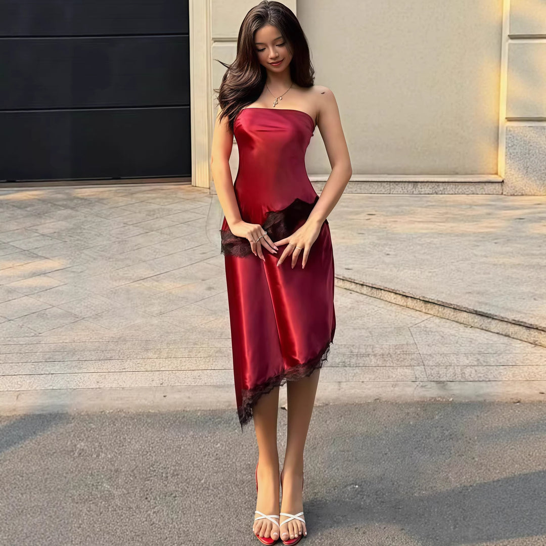 Damen Abendkleid mit Spitzenakzenten EB