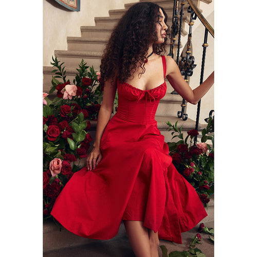 Damen Elegantes Maxikleid mit gerafftem Oberteil und ausgestelltem Rock EB