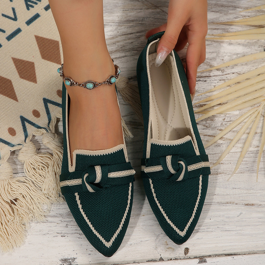 Damen bequeme Slip-On Mokassins mit modischen Details EB