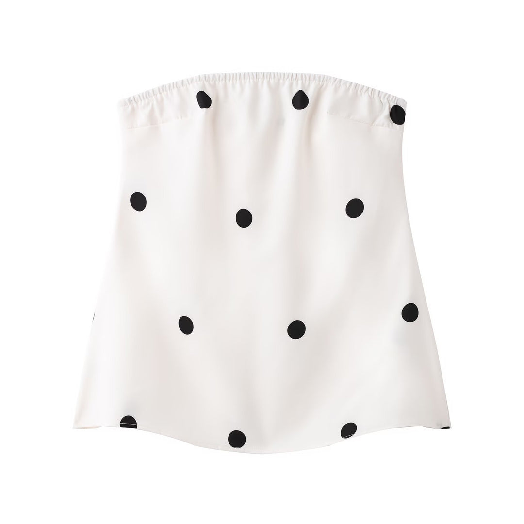 Damen Set aus ärmellosem Top und weitem Hosen mit Punkten EB