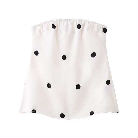Damen Set aus ärmellosem Top und weitem Hosen mit Punkten EB