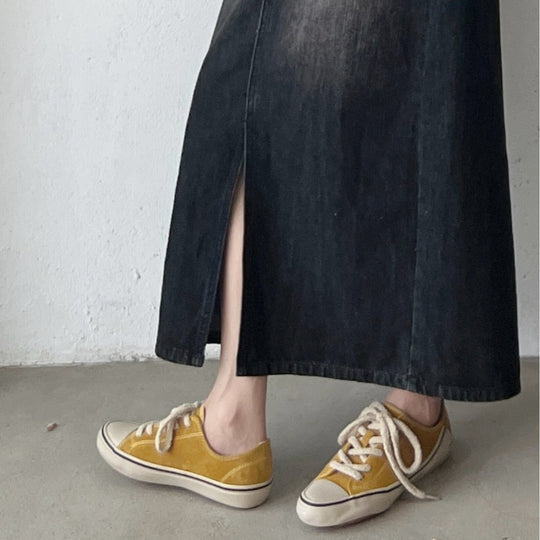 Damen Freizeit-Sneaker mit weichem Veloursleder und dicker Schnürung EB