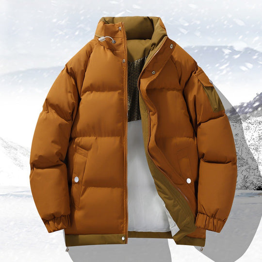 Herren wattierte Outdoor-Steppjacke mit hoher Stehkragen-Isolation und elastischen Bündchen EB