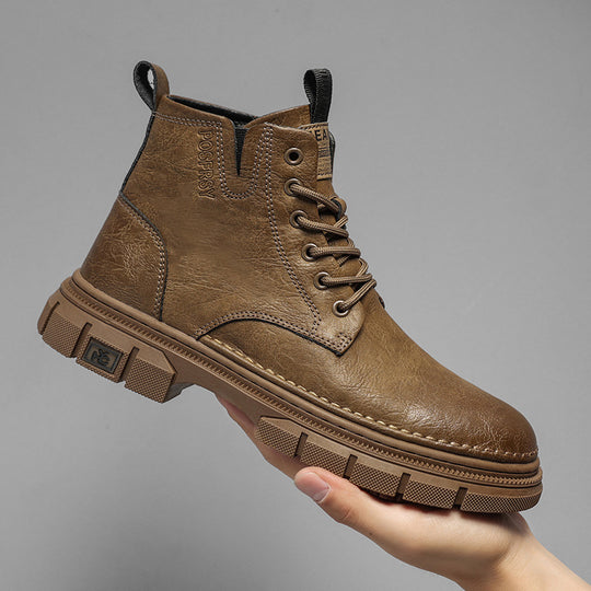 Damen Robuste Lederboots mit rutschfester Gummisohle und dämpfendem Innenfutter EB