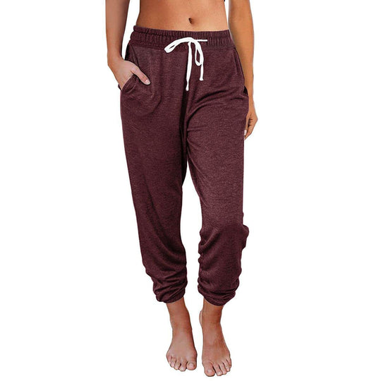 Damen bequeme Sweatpants mit Kordelzug und praktischen Taschen EB