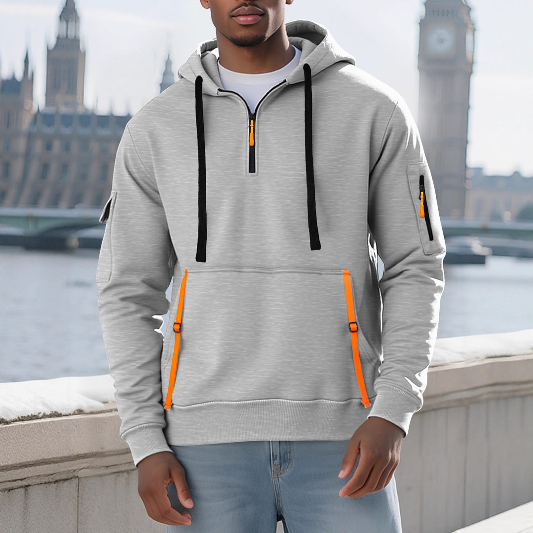 Herren Sportlicher Kapuzenpullover mit stylischen Reißverschlusstaschen EB